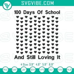 Embroidery Designs, School Embroidery Designs, 100 Days Of School Heart 5