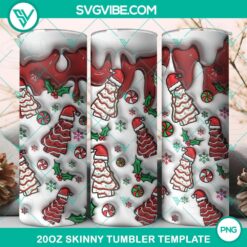 20oz Skinny Tumbler Template, 3D Little Debbie Christmas Tree Cakes 20oz 7