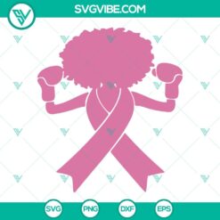 Awareness, Bundle, SVG Files, Afro Girl Breast Cancer Awareness SVG Download, 7