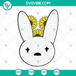 Musics, SVG Files, Bad Bunny Logo Sunflower SVG Download PNG DXF EPS Cut Files 11