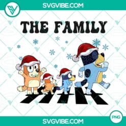 Christmas, PNG Files, Bluey Family Christmas Abbey Road PNG File, Bluey The 16