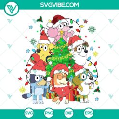 Christmas, Disney, SVG Files, Bluey Friends Christmas Tree SVG Images, 4