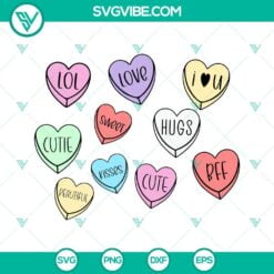 SVG Files, Valentine's Day, Candy Hearts SVG Image, Valentines Day Conversation 5