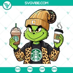 Christmas, SVG Files, Carhartt Grinch Starbucks Coffee SVG File, Bougie Grinch 15