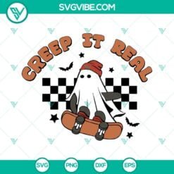 Halloween, SVG Files, Creep It Real SVG Files, Ghost Skateboard SVG Download, 7