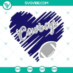Football, Sports, SVG Files, Dallas Cowboys Heart SVG File, Cowboys Football 4