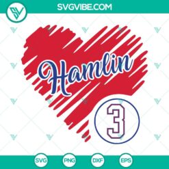 Football, Sports, SVG Files, Damar Hamlin Heart SVG Image, Damar Hamlin 3 SVG 5