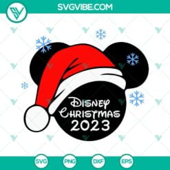 Christmas, Disney, SVG Files, Disney Christmas 2023 SVG File, Mickey Santa Hat 16