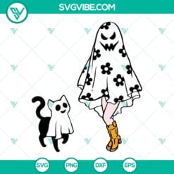 Halloween, SVG Files, Ghost Girl SVG Images, Ghost Cat SVG Image, Cat Mom 1