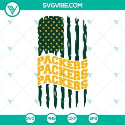 Football, Sports, SVG Files, Green Bay Packers American Flag SVG Download, 16