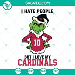 Christmas, Sports, SVG Files, Grinch Arizona Cardinals SVG Image, I Hate People 7