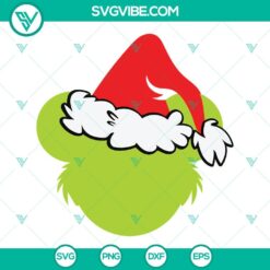 Christmas, SVG Files, Grinch Mickey Head SVG Download, Grinch Christmas SVG 11