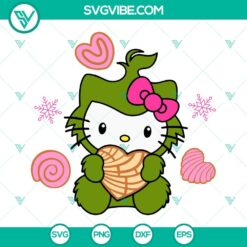 Cartoons, Christmas, SVG Files, Hello Kitty Grinch Concha Cake SVG Image, 1
