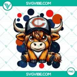 PNG Files, Highland Cow Chicago Bears Football PNG Download File Cow Football 6