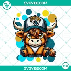 PNG Files, Highland Cow Jacksonville Jaguars Football PNG Download File Cow 4