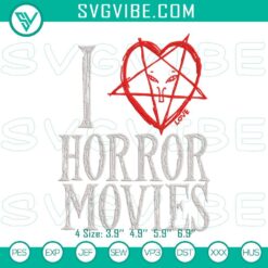 Embroidery Designs, Halloween Embroidery Designs, I Love Horror Movies 3
