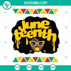 Juneteenth, SVG Files, Juneteenth Girl Dripping SVG Images, Afro Girl SVG Image 11