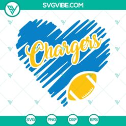 Football, Sports, SVG Files, Los Angeles Chargers Heart SVG Image, Chargers 11