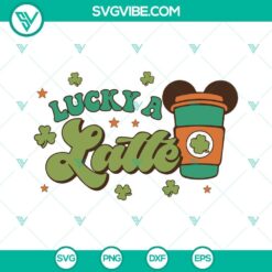 Disney, St Patrick's Day, SVG Files, Lucky A Latte Mouse Ears SVG Download, 6