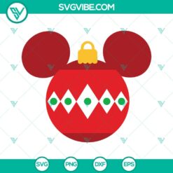 Christmas, Disney, SVG Files, Mickey Christmas Ball With Ornaments SVG Download 11