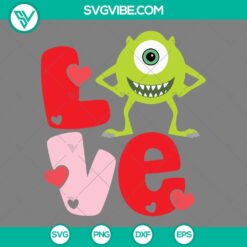 Disney, SVG Files, Valentine's Day, Mike Monsters Inc Love SVG Download, Mike 10