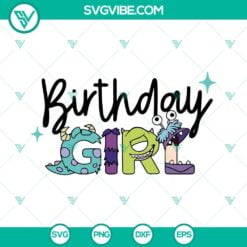 Disney, SVG Files, Monsters Inc Birthday Girl SVG Image, Mike And Sully 14