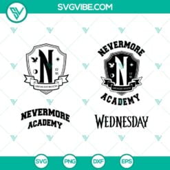 Movies, SVG Files, Nevermore Academy SVG Files Bundle, Wednesday SVG Images, 3