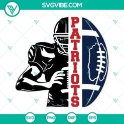 Football, Sports, SVG Files, Patriots Football Half Player SVG File, Patriots 13