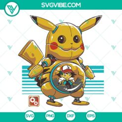 Anime, SVG Files, Pikachu Robo SVG Images, Pokemon Anime SVG Files PNG DXF EPS 16