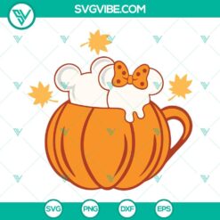 Disney, SVG Files, Pumpkin Spice Mouse Heads SVG Download PNG DXF EPS Cricut 4