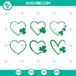St Patrick's Day, SVG Files, Shamrock Heart SVG Download Bundle, Leaf Clover 3