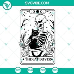 Skeleton, SVG Files, Skeleton And Cat SVG Images, The Cat Lover Tarot SVG Image 4