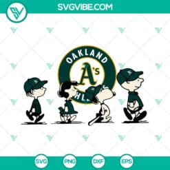 Sports, SVG Files, Snoopy Charlie Brown Oakland Athletics SVG Image PNG DXF EPS 13