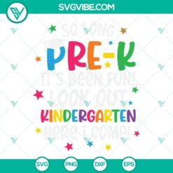 School, SVG Files, So Long Pre-K SVG Images, Pre-K Graduation SVG Download, 10
