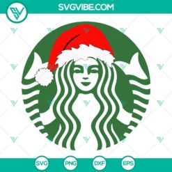 Christmas, Starbucks Cup Wrap, SVG Files, Starbucks Coffee Logo Santa Hat SVG 2