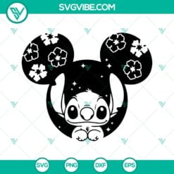 Disney, SVG Files, Stitch And Angel Mickey Ears SVG File Bundle, Lilo And 15