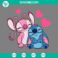SVG Files, Valentine's Day, Stitch and Angel SVG File, Stitch Valentine SVG 2
