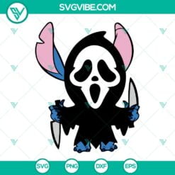 Disney, Halloween, SVG Files, Stitch Ghostface SVG Images, Scream SVG Image, 2