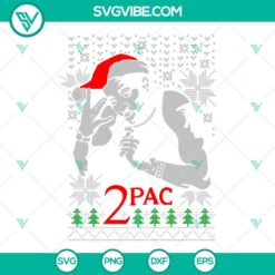 Christmas, SVG Files, Tupac Shakur Ugly Christmas Sweater SVG Image, 2Pac 8
