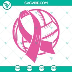 Awareness, Cancer, SVG Files, Volleyball Pink Ribbon SVG File, Cancer Support 5