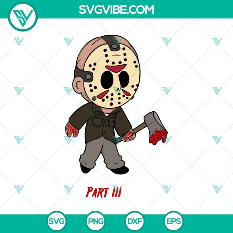 Jason Voorhees Chibi SVG, Horror Character SVG, Horror Movie Halloween